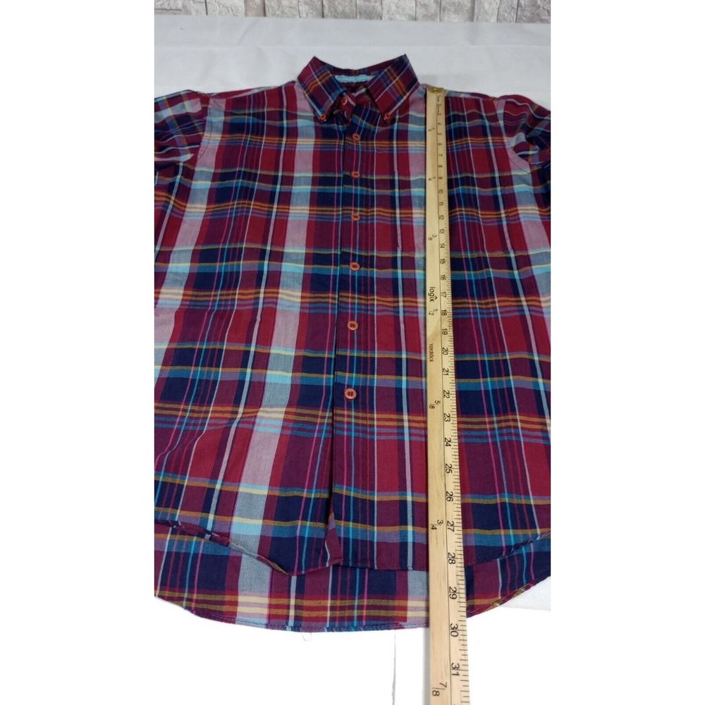 Vintage Levi's Colorgraphs Shirt Men's Medium Red Plaid LS Button Up Collared - Picture 5 of 8